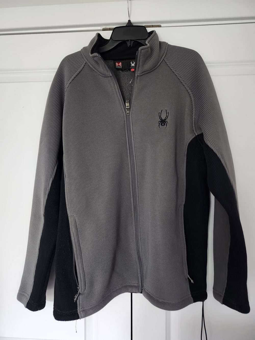 Mens Spyder Core Sweater Jacket | Gray And Black | X-large | Euc
